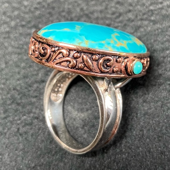 Barse Genuine Turquoise Statement Ring Size 9 - Picture 3 of 5